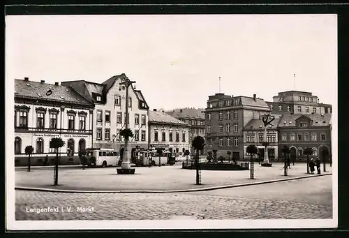 AK Lengenfeld i. V., Markt mit Eisen- und Stahlwarenhandlung Carl G. Ickelsheimer