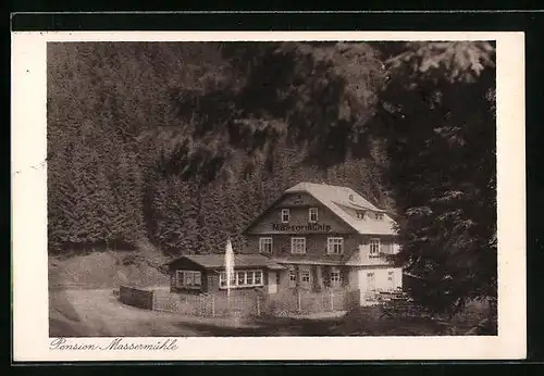 AK Oelze, Pension Massermühle mit Wald