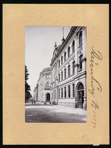 Fotografie Brück & Sohn Meissen, Ansicht Rumburg i. B., Partie an der Post, Webereifachschule, Staatsgymnasium