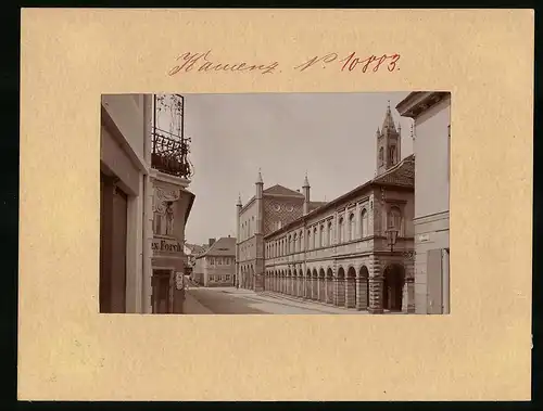 Fotografie Brück & Sohn Meissen, Ansicht Kamenz i. Sa., Blick in die Kirchstrasse mit Fleischbänken