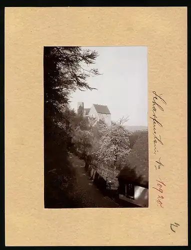 Fotografie Brück & Sohn Meissen, Ansicht Scharfenstein, Blick zum Schloss Scharfenstein