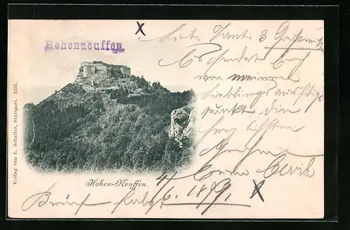 AK Burg Hohenneufen, Totalansicht