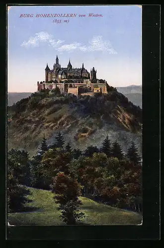 AK Burg Hohenzollern von Westen gesehen