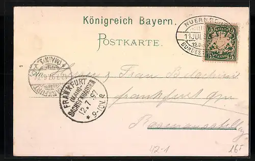 Lithographie Nürnberg, XII. Deutsches Bundesschiessen 1897, Hauptportal