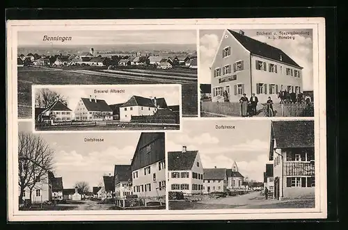 AK Benningen, Bäckerei, Dorfstrasse und Brauerei Albrecht