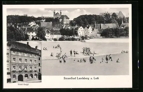 AK Landsberg a. Lech, Hotel Goggl, Standpartie