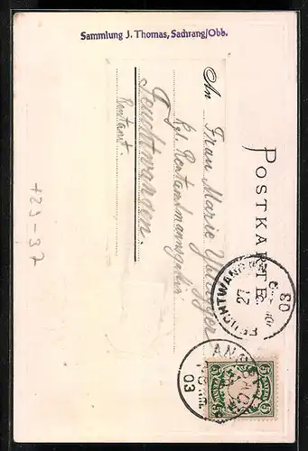 Passepartout-Lithographie Ansbach, St. Johanniskirche, Wappen