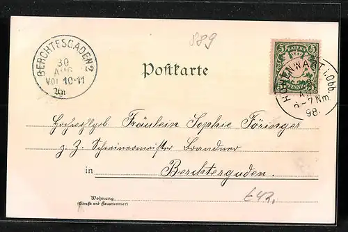 Lithographie Hohenwart, Totalansicht mit Kirche