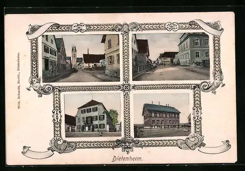 AK Dietenheim, Verschiedene Strassenpartien und Gebäude