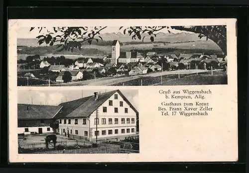 AK Wiggensbach b. Kempten, Gasthaus zum Kreuz, Totalansicht
