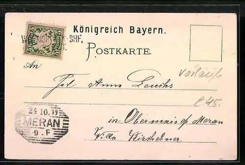 Lithographie Wörishofen, Gasthaus Bad Kreuzer