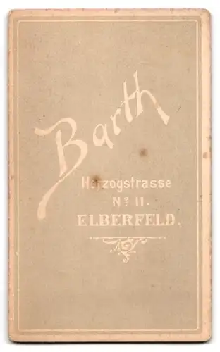 Fotografie P. Barth, Elberfeld, Herzogstr. 11, Junge Dame mit zurückgebundenem Haar