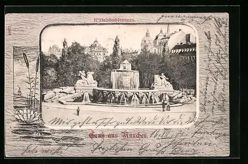 AK München, Der Wittelsbachbrunnen