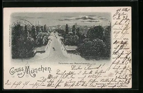 AK München, Panorama vom Maximilianeum