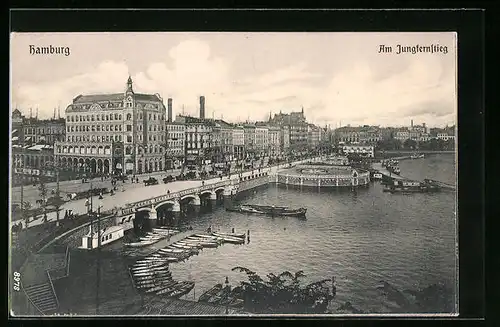AK Hamburg-Neustadt, Boote am Jungfernstieg