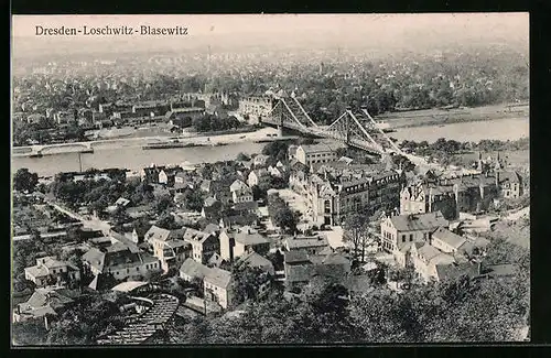 AK Dresden-Loschwitz, Blick nach Blasewitz aus der Vogelschau