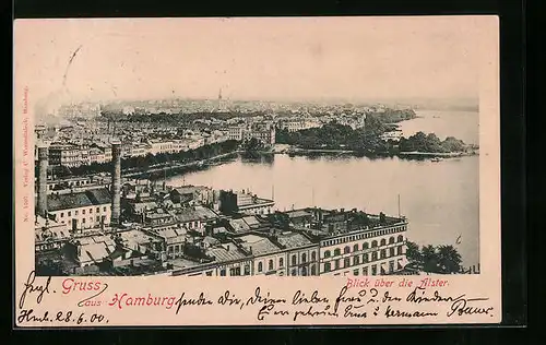 AK Hamburg, Blick über die Alster