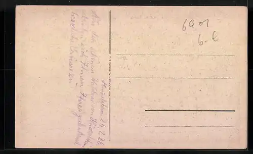 AK Hummelshain /Th., Grosses weisses Gebäude mit Reichsfahne