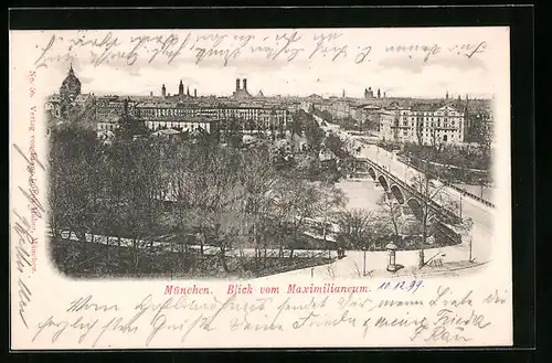 AK München, Blick vom Maximilianeum