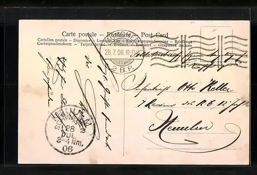 AK München, Isarkai mit Lukas-Kirche