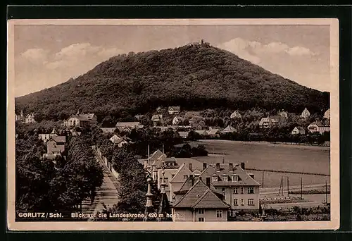 AK Görlitz /Schl., Blick auf die Landeskrone