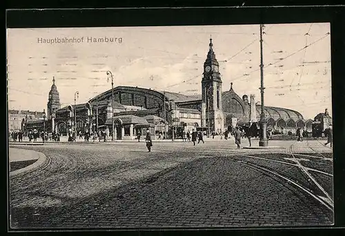 AK Hamburg-St.Georg, Blick zum Hauptbahnhof