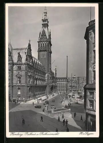 AK Hamburg, Rathaus und Rathausmarkt