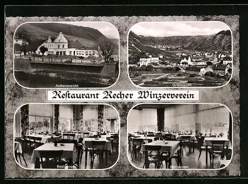 AK Rech /Ahr, Wein- und Speiserestaurant Winzerverein, Ortsansicht