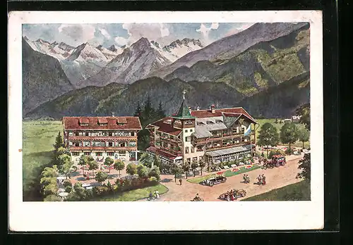 AK Oberstdorf /Bayr. Allgäu, Hotel Wittelsbacher Hof aus der Vogelschau