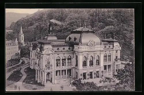 AK Karlsbad, Gäste vor dem Kaiserbad