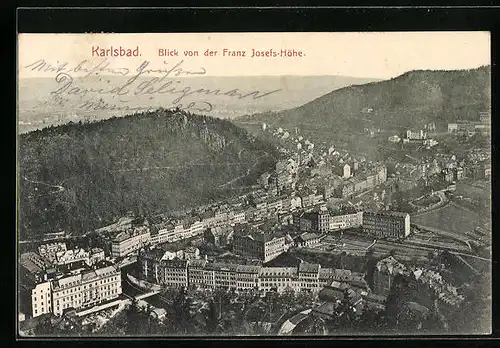 AK Karlsbad, Blick von der Franz Josefs-Höhe
