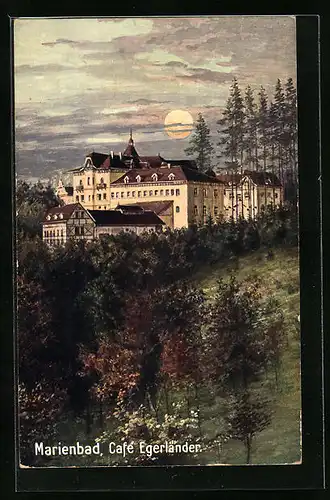 Künstler-AK Marienbad, Café Egerländer