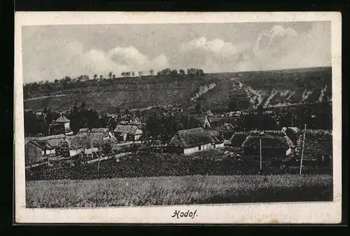 AK Hodof, Totalansicht mit Blick über die Felder