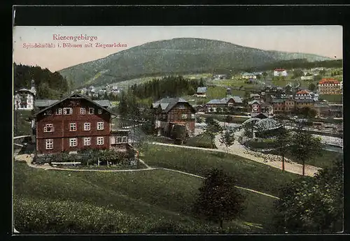 AK Spindelmühle i. Riesengebirge, Ortsansicht mit Ziegenrücken