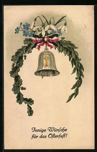 AK Glocke mit Kreuz und Eichenlaub