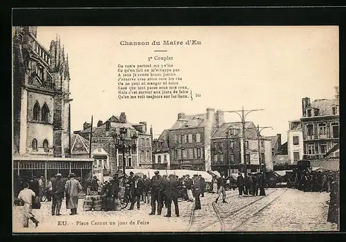 AK Eu, Place Carnot un jour de Foire