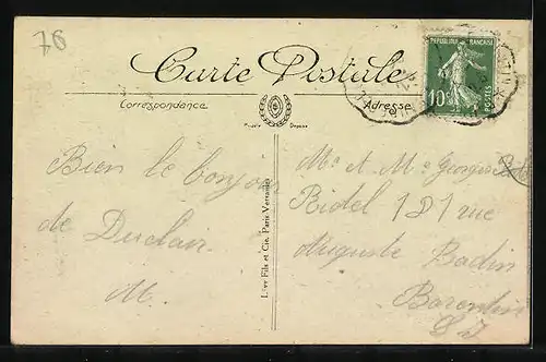 AK Duclair, La Poste et la Rue de l`Eglise