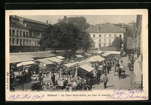 AK Elbeuf, La Place Saint-Louis, un jour de marché