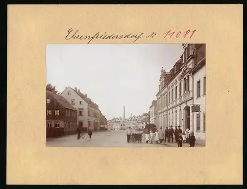 Fotografie Brück & Sohn Meissen, Ansicht Ehrenfriedersdorf, Partie in der Schützenstrasse, Neumarkt, Fleischer Graupner