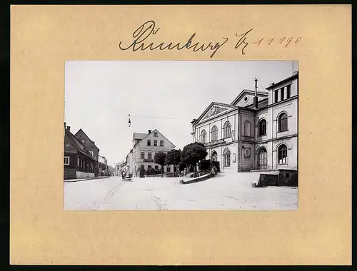 Fotografie Brück & Sohn Meissen, Ansicht Rumburg i. B., Partie am Restaurant Schützenhaus, Lithographische Anstalt