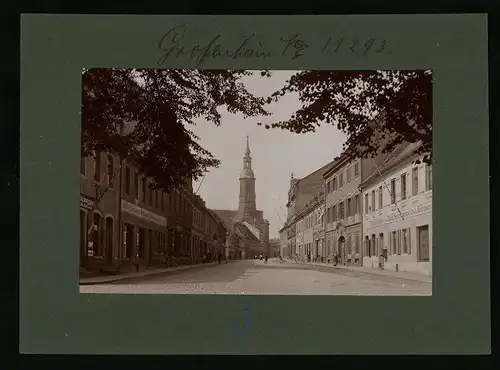 Fotografie Brück & Sohn Meissen, Ansicht Grossenhain, Naundorfer Strasse, Tischlerei Günther, Destillation Emil Schwarze