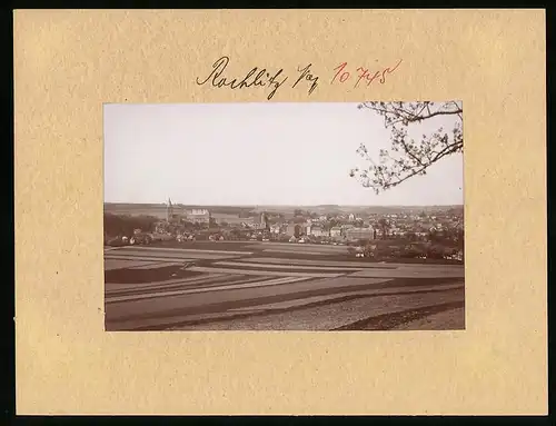 Fotografie Brück & Sohn Meissen, Ansicht Rochlitz i. Sa., Ortspanorama über die Felder gesehen