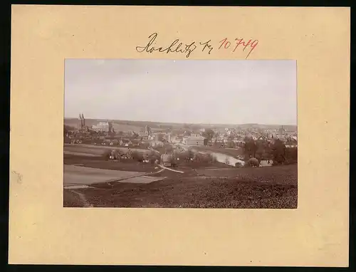 Fotografie Brück & Sohn Meissen, Ansicht Rochlitz i. Sa., Stadtpanorama mit Blick auf das Schloss
