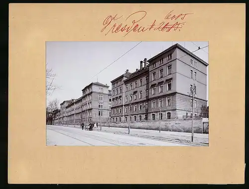 Fotografie Brück & Sohn Meissen, Ansicht Dresden, Kaserne des 1. Königlich Sächsischen Pionier-Bataillon Nr. 12