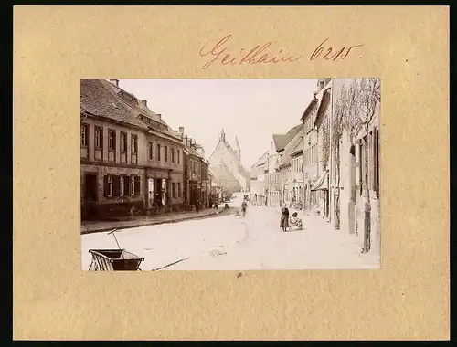 Fotografie Brück & Sohn Meissen, Ansicht Geithain, Altenburger Strasse mit Ladengeschäften