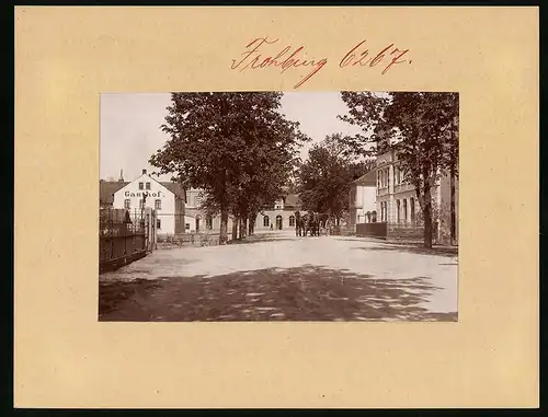 Fotografie Brück & Sohn Meissen, Ansicht Frohburg, Gasthof am Bahnhof