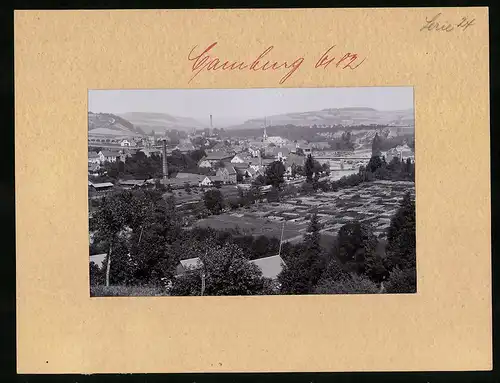 Fotografie Brück & Sohn Meissen, Ansicht Camburg a. Saale, Totalansicht vom Süden mit bestellten Feldern