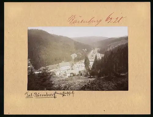 Fotografie Brück & Sohn Meissen, Ansicht Bärenburg, Blick ins Tal auf den Bärenburger Gasthof