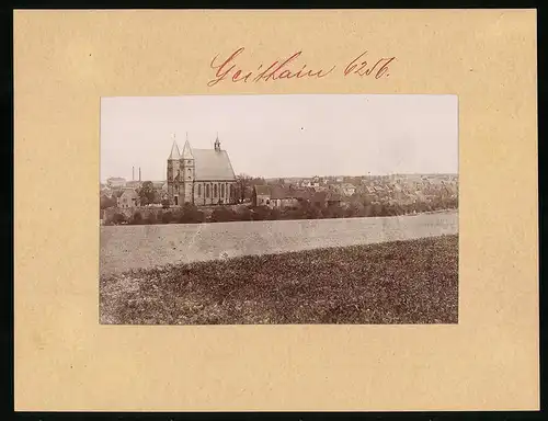 Fotografie Brück & Sohn Meissen, Ansicht Geithain, Panoramaansicht mit der St. Nikolai Kirche