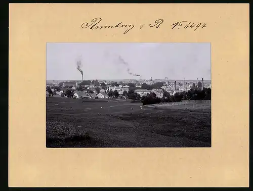 Fotografie Brück & Sohn Meissen, Ansicht Rumburg i. B., Panoramaansicht mit rauchenden Schloten